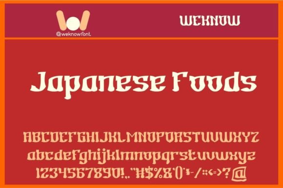 Japanese Foods Display Font for Marketing and Brand Campaigns